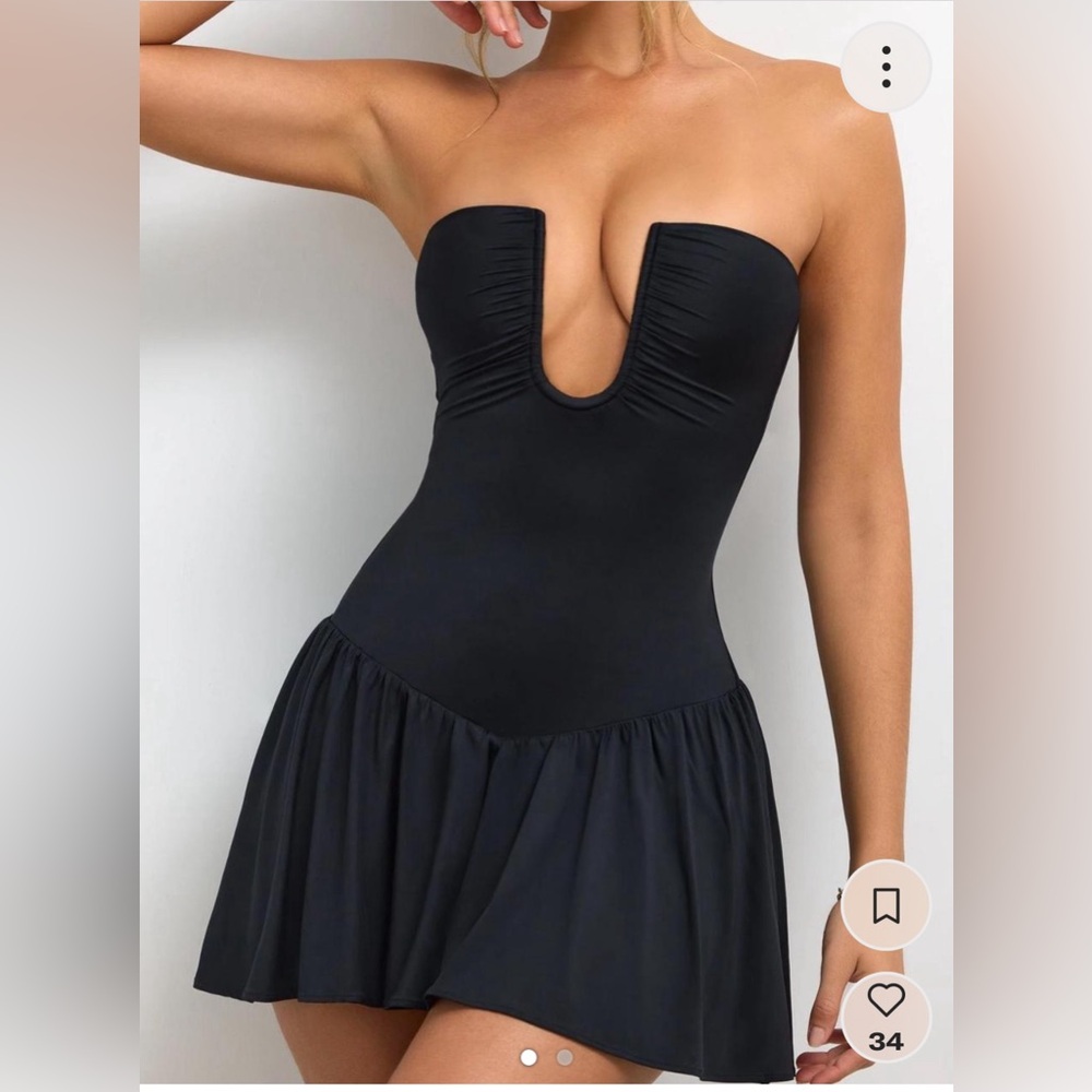 Oh Polly Black Mini Dress Us Size Six